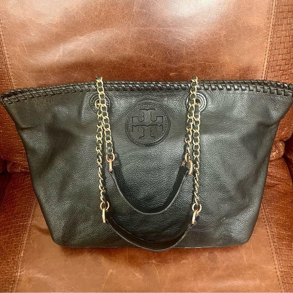 Tory Burch Marion East West Genuine Leather Tote Bag - Picture 1 of 16